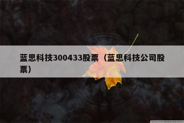 蓝思科技300433股票（蓝思科技公司股票）