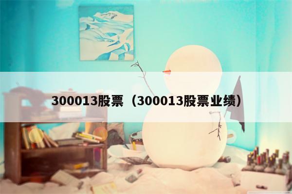 300013股票（300013股票业绩）