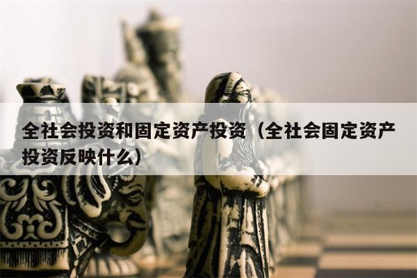 全社会投资和固定资产投资（全社会固定资产投资反映什么）