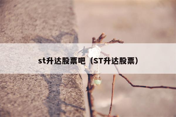 st升达股票吧（ST升达股票）