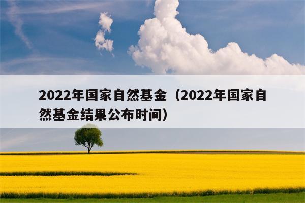 2022年国家自然基金（2022年国家自然基金结果公布时间）