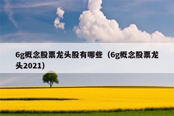 6g概念股票龙头股有哪些（6g概念股票龙头2021）