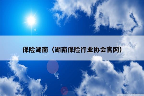 保险湖南（湖南保险行业协会官网）