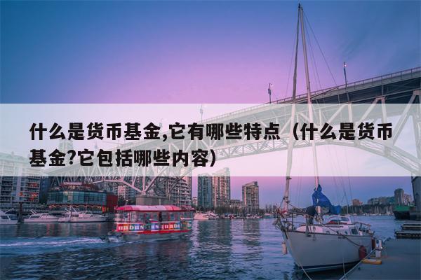 什么是货币基金,它有哪些特点（什么是货币基金?它包括哪些内容）