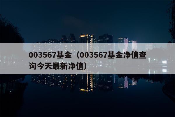 003567基金（003567基金净值查询今天最新净值）