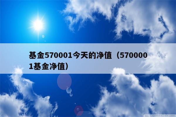 基金570001今天的净值（5700001基金净值）