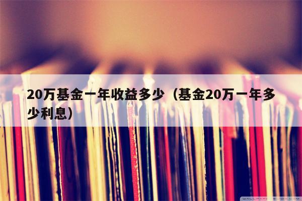 20万基金一年收益多少（基金20万一年多少利息）