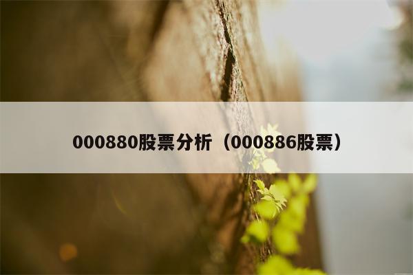 000880股票分析（000886股票）