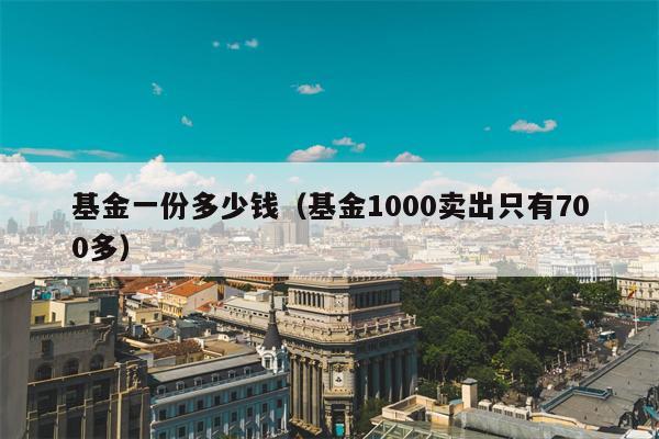 基金一份多少钱（基金1000卖出只有700多）