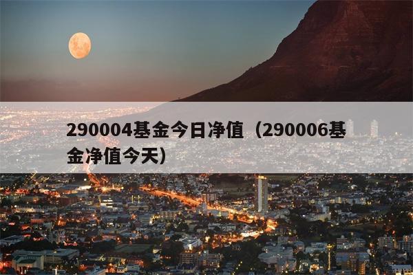 290004基金今日净值（290006基金净值今天）