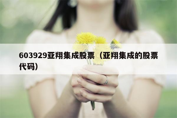 603929亚翔集成股票（亚翔集成的股票代码）