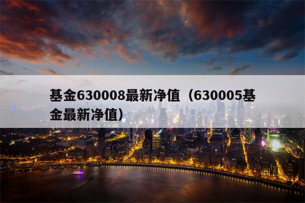 基金630008最新净值（630005基金最新净值）