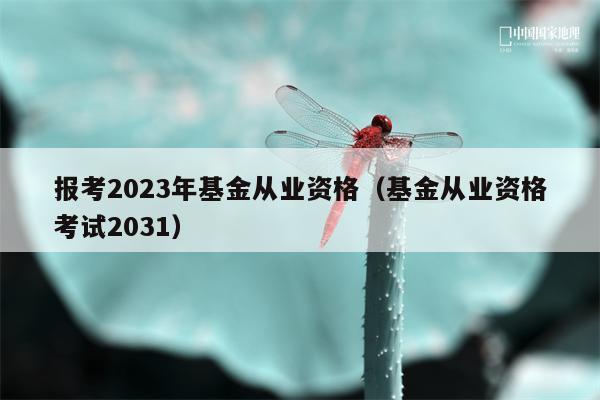 报考2023年基金从业资格（基金从业资格考试2031）