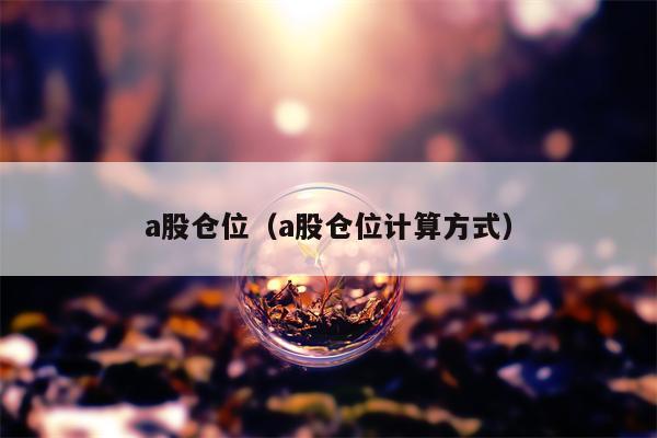 a股仓位（a股仓位计算方式）