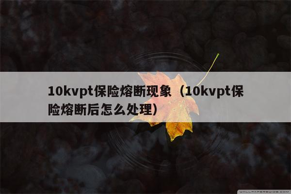 10kvpt保险熔断现象（10kvpt保险熔断后怎么处理）