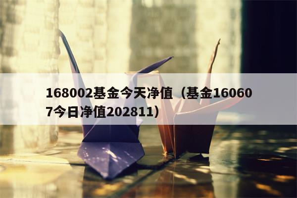 168002基金今天净值（基金160607今日净值202811）