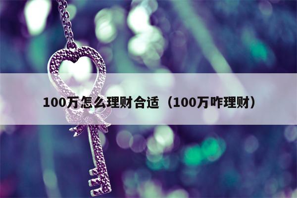 100万怎么理财合适（100万咋理财）