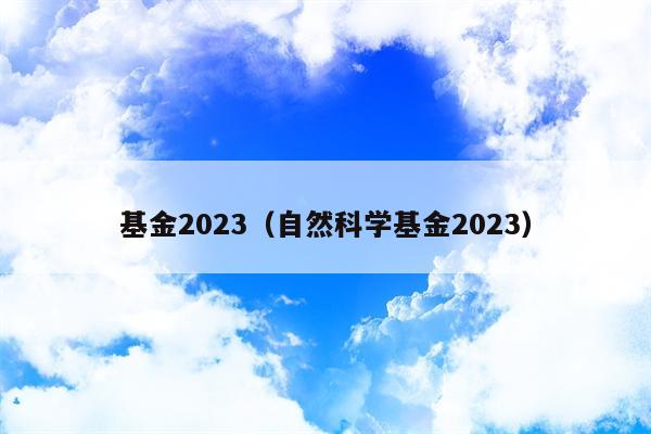 基金2023（自然科学基金2023）