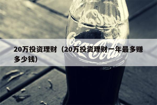 20万投资理财（20万投资理财一年最多赚多少钱）