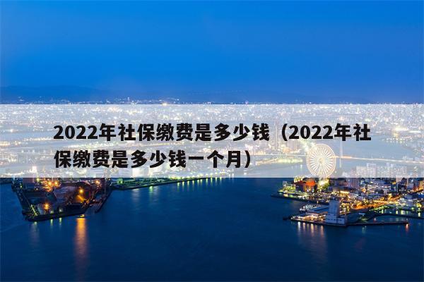 2022年社保缴费是多少钱（2022年社保缴费是多少钱一个月）