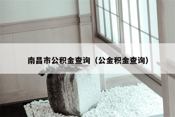 南昌市公积金查询（公金积金查询）