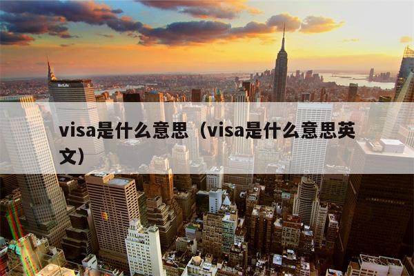 visa是什么意思（visa是什么意思英文）