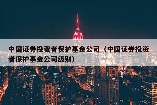 中国证券投资者保护基金公司（中国证券投资者保护基金公司级别）