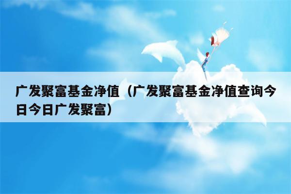 广发聚富基金净值（广发聚富基金净值查询今日今日广发聚富）