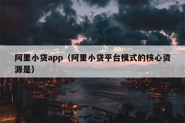 阿里小贷app（阿里小贷平台模式的核心资源是）