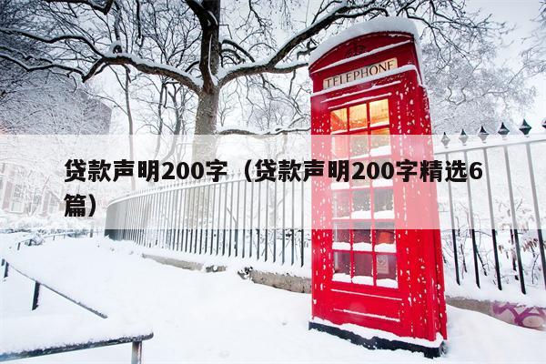 贷款声明200字（贷款声明200字精选6篇）