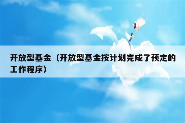 开放型基金（开放型基金按计划完成了预定的工作程序）