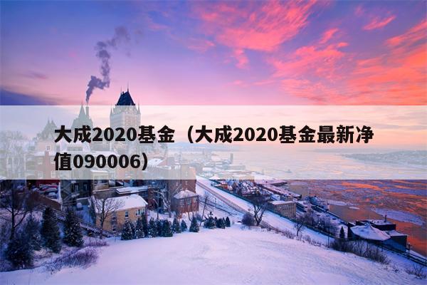 大成2020基金（大成2020基金最新净值090006）