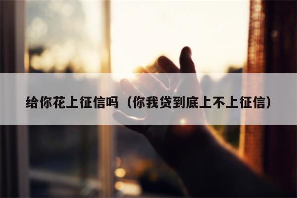 给你花上征信吗（你我贷到底上不上征信）