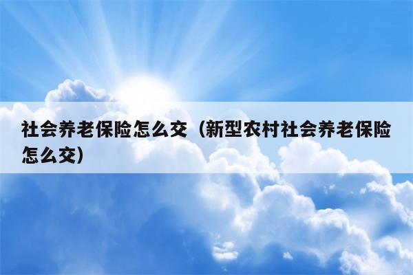 社会养老保险怎么交（新型农村社会养老保险怎么交）