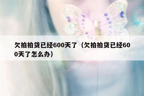 欠拍拍贷已经600天了（欠拍拍贷已经600天了怎么办）