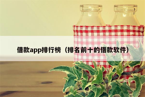 借款app排行榜（排名前十的借款软件）