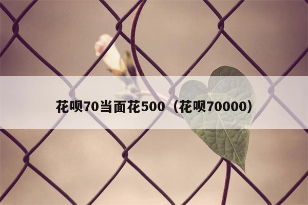 花呗70当面花500（花呗70000）