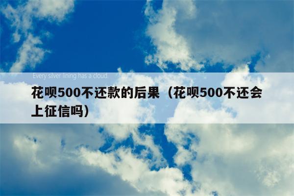 花呗500不还款的后果（花呗500不还会上征信吗）