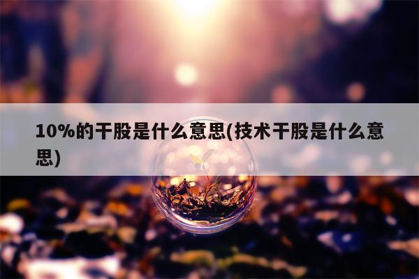 10%的干股是什么意思(技术干股是什么意思)