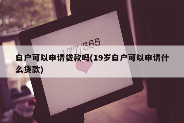 白户可以申请贷款吗(19岁白户可以申请什么贷款)