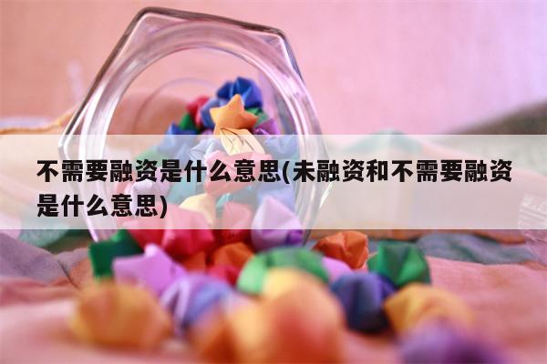 不需要融资是什么意思(未融资和不需要融资是什么意思)