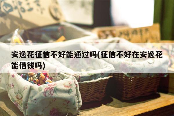 安逸花征信不好能通过吗(征信不好在安逸花能借钱吗)