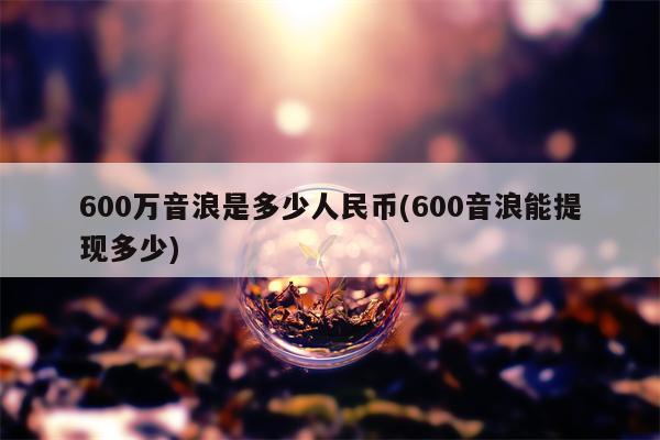 600万音浪是多少人民币(600音浪能提现多少)