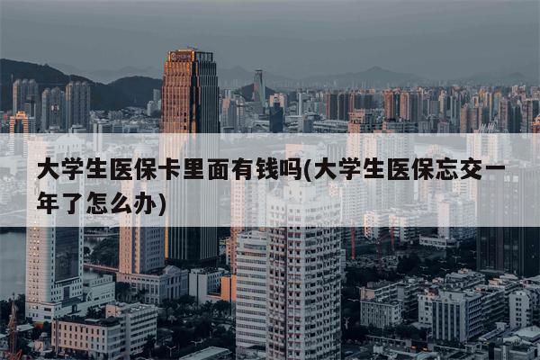 大学生医保卡里面有钱吗(大学生医保忘交一年了怎么办)