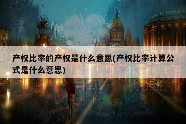 产权比率的产权是什么意思(产权比率计算公式是什么意思)