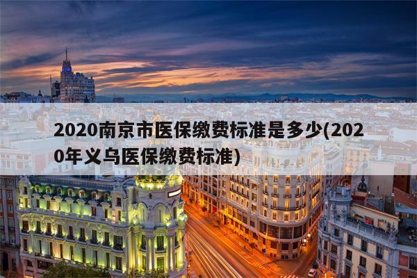 2020南京市医保缴费标准是多少(2020年义乌医保缴费标准)