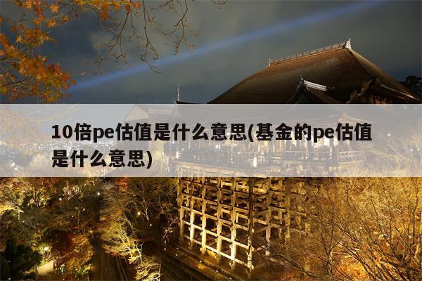 10倍pe估值是什么意思(基金的pe估值是什么意思)