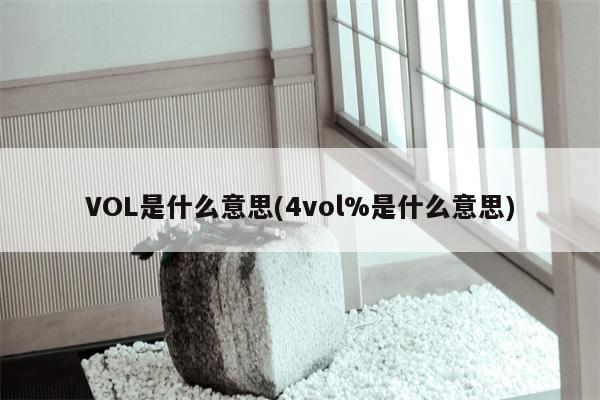 VOL是什么意思(4vol%是什么意思)