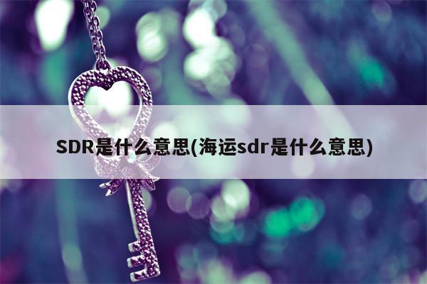 SDR是什么意思(海运sdr是什么意思)