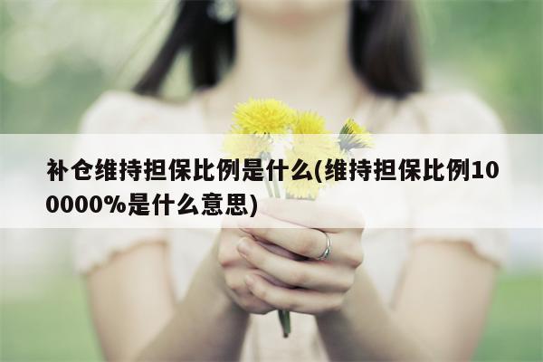 补仓维持担保比例是什么(维持担保比例100000%是什么意思)